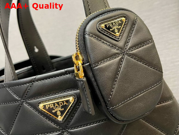 Prada Small Quilted Leather Tote Bag in Black 1BG548 Replica