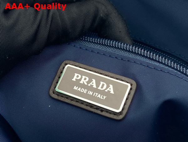 Prada Small Re Nylon and Leather Shoulder Bag in Blue and Coffee 2VD066 Replica