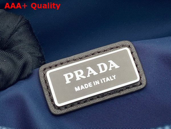 Prada Small Re Nylon and Leather Shoulder Bag in Blue and Coffee 2VH171 Replica