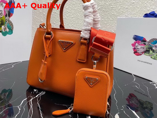 Prada Small Saffiano Leather Bag in Orange Replica