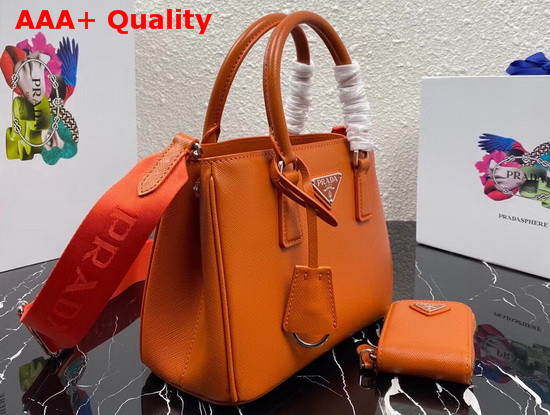 Prada Small Saffiano Leather Bag in Orange Replica