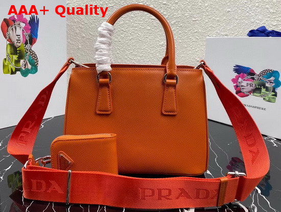 Prada Small Saffiano Leather Bag in Orange Replica