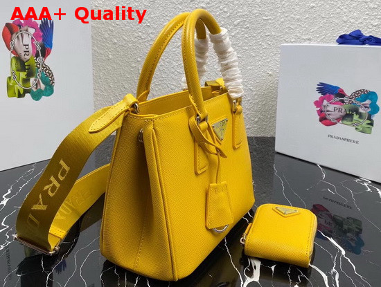 Prada Small Saffiano Leather Bag in Sun Yellow Replica