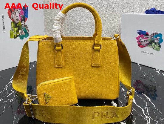 Prada Small Saffiano Leather Bag in Sun Yellow Replica