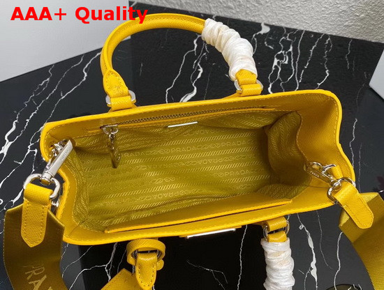 Prada Small Saffiano Leather Bag in Sun Yellow Replica