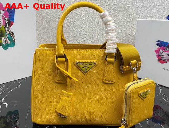 Prada Small Saffiano Leather Bag in Sun Yellow Replica