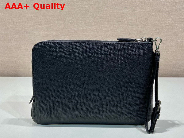 Prada Small Saffiano Leather Pouch in Black 2NH024 Replica