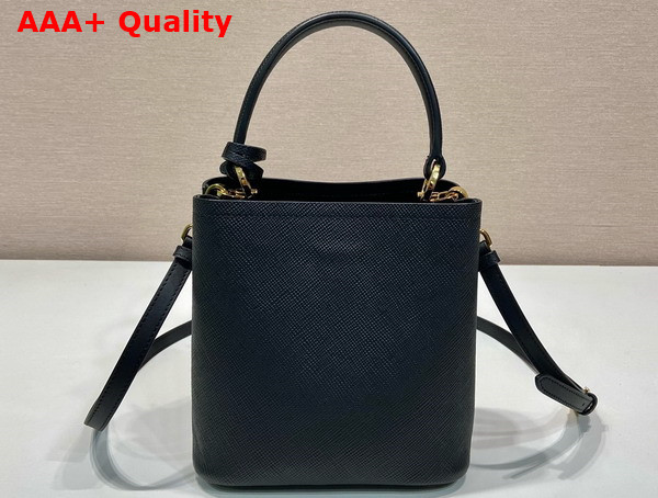 Prada Small Saffiano Leather Prada Panier Bag in Black 1BA217 Replica