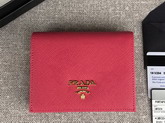 Prada Small Saffiano Leather Wallet in Antique Rose Color