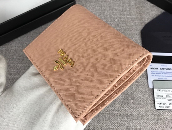 Prada Small Saffiano Leather Wallet in Beige