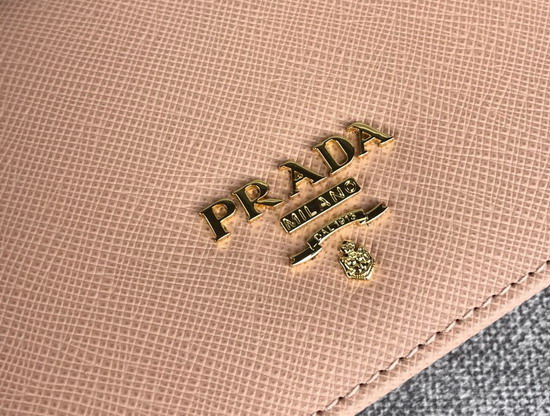 Prada Small Saffiano Leather Wallet in Beige