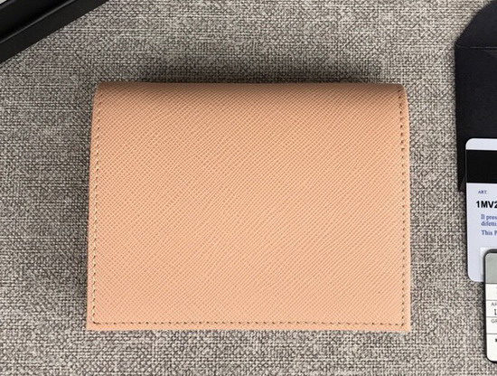 Prada Small Saffiano Leather Wallet in Beige