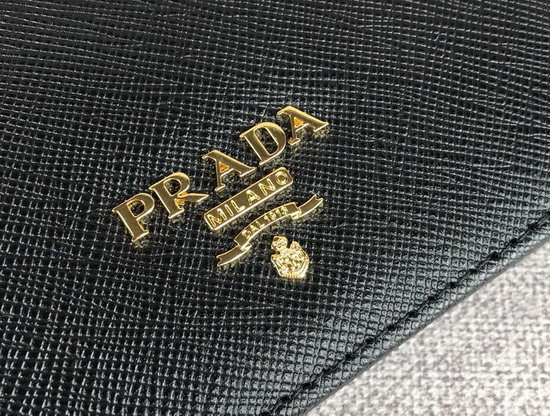 Prada Small Saffiano Leather Wallet in Black