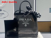 Prada Small Sequined Mesh Tote Bag in Black 1BG417 Replica