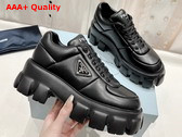 Prada Soft Padded Nappa Leather Lace Up Shoes in Black 1E119N Replica