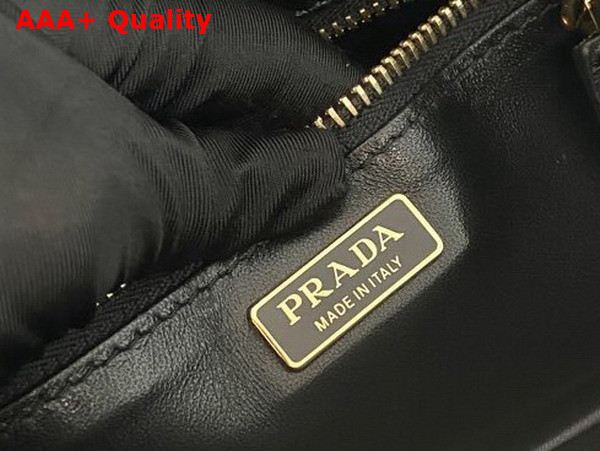 Prada Soft Sound Small Leather Shoulder Bag with Charms Black 1BD379 Replica