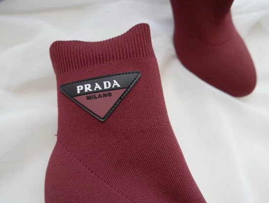 Prada Stretch Fabric Booties Red