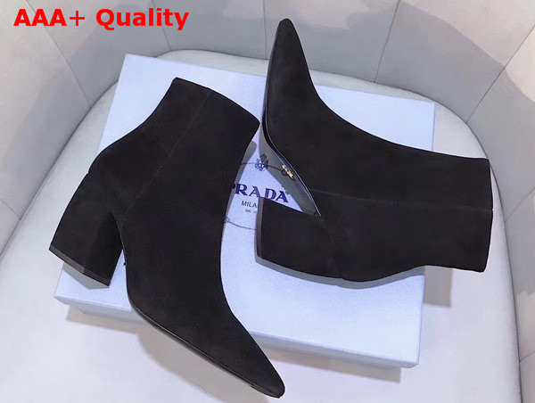 Prada Suede Ankle Boot in Black Suede Replica