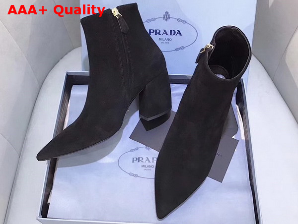 Prada Suede Ankle Boot in Black Suede Replica