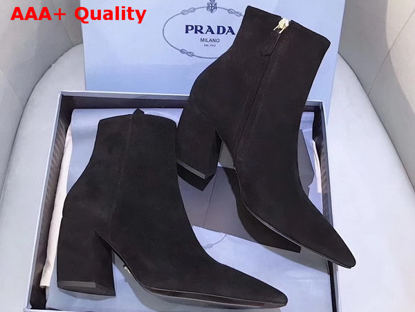 Prada Suede Ankle Boot in Black Suede Replica