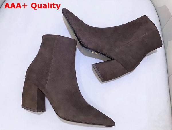 Prada Suede Ankle Boot in Brown Suede Replica