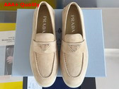 Prada Suede Leather Loafers in Beige 1D222N Replica