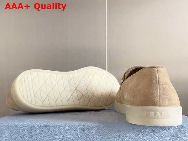 Prada Suede Leather Loafers in Beige 1D222N Replica