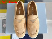 Prada Suede Leather Loafers in Ecru 1D222N Replica