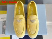 Prada Suede Leather Loafers in Yellow 1D222N Replica