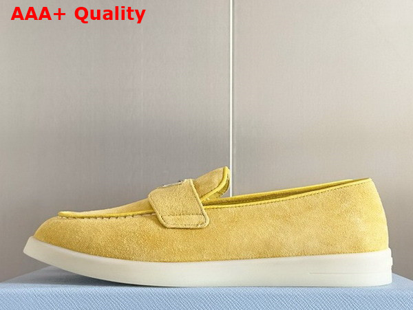 Prada Suede Leather Loafers in Yellow 1D222N Replica