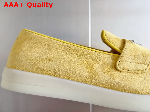 Prada Suede Leather Loafers in Yellow 1D222N Replica