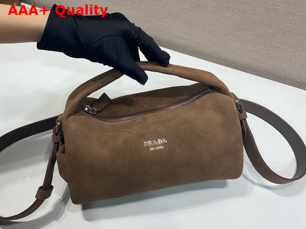 Prada Suede Leather Shoulder Bag in Coffee 2VH188 Replica