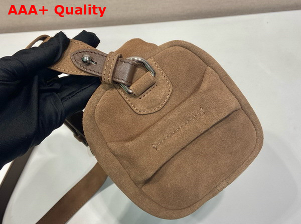 Prada Suede Leather Shoulder Bag in Coffee 2VH188 Replica