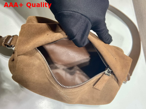 Prada Suede Leather Shoulder Bag in Coffee 2VH188 Replica