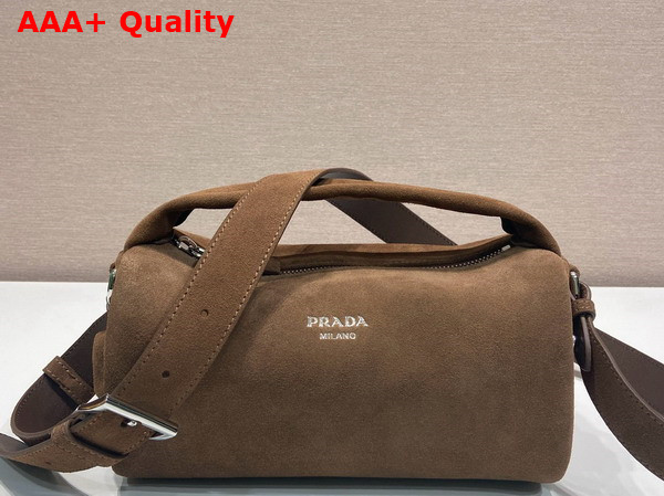 Prada Suede Leather Shoulder Bag in Coffee 2VH188 Replica