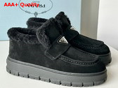 Prada Suede Loafer Booties in Black 1D245N Replica