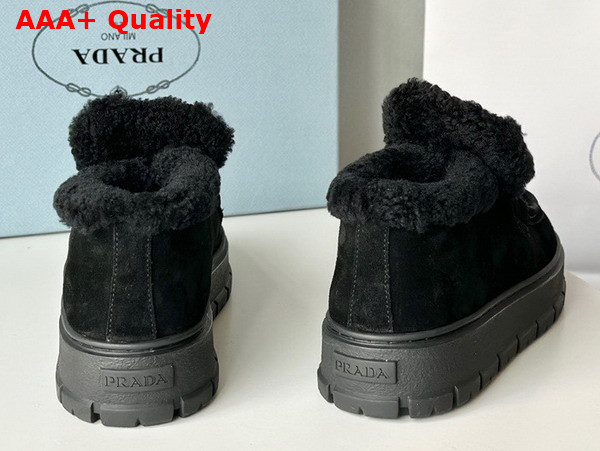 Prada Suede Loafer Booties in Black 1D245N Replica