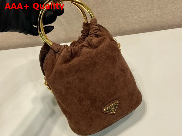 Prada Suede Mini Bag in Cocoa Brown 1BC227 Replica