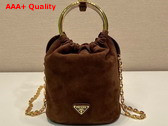 Prada Suede Mini Bag in Cocoa Brown 1BC227 Replica