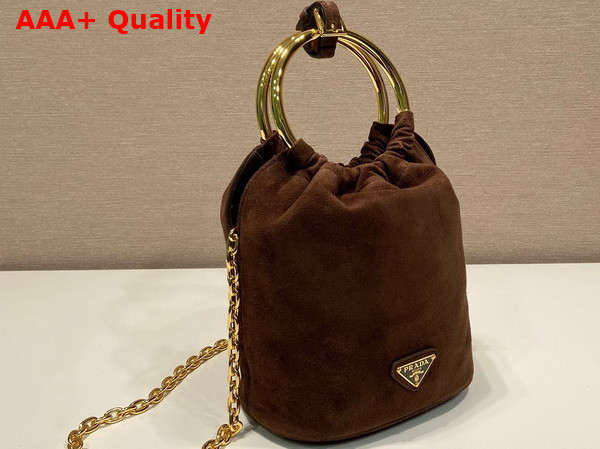 Prada Suede Mini Bag in Cocoa Brown 1BC227 Replica