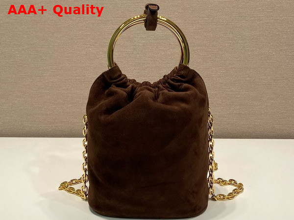 Prada Suede Mini Bag in Cocoa Brown 1BC227 Replica