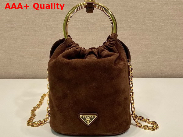 Prada Suede Mini Bag in Cocoa Brown 1BC227 Replica