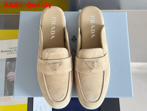 Prada Suede Mules in Beige 1D270N Replica