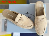 Prada Suede Mules in Beige 1D270N Replica