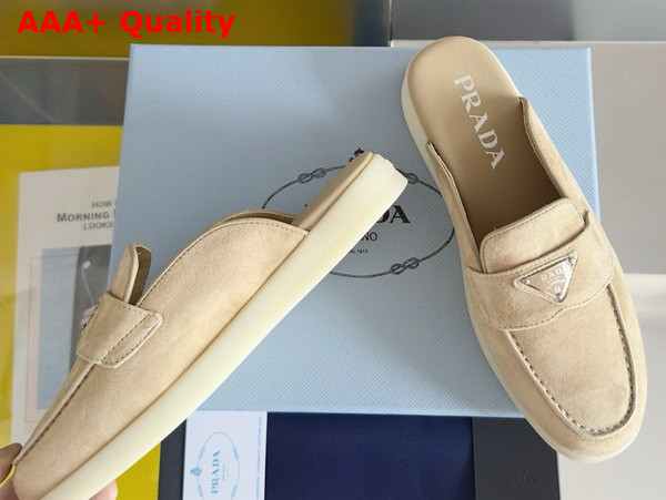 Prada Suede Mules in Beige 1D270N Replica