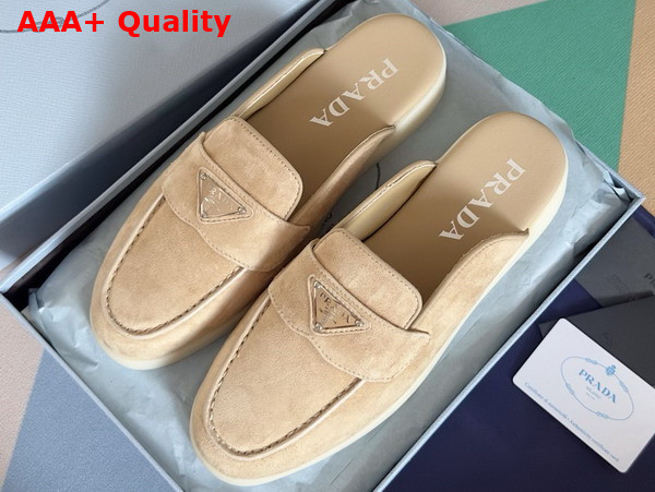 Prada Suede Mules in Beige 1D270N Replica