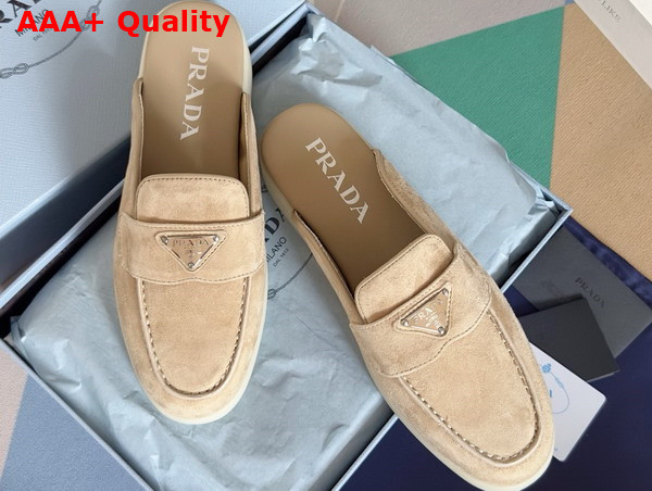 Prada Suede Mules in Beige 1D270N Replica