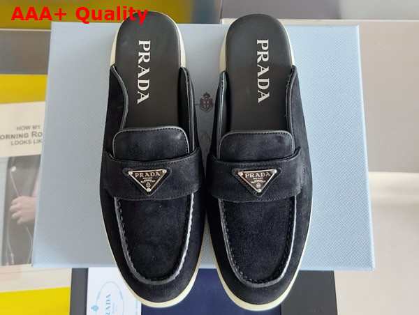 Prada Suede Mules in Black 1D270N Replica