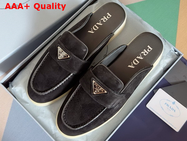 Prada Suede Mules in Black 1D270N Replica