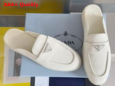 Prada Suede Mules in Ivory 1D270N Replica